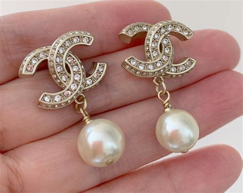 coco chanel earrings pearl|coco chanel vintage earrings.